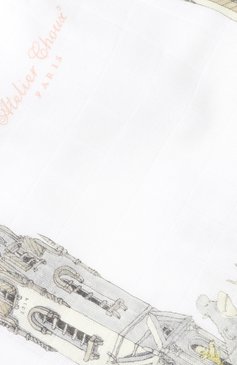Детский хлопковый нагрудник ATELIER CHOUX белого цвета, арт. LARGE BIB T0WER`S BRIDGE | Фото 3 (Материал: Текстиль, Хлопок; Статус проверки: Проверено, Проверена категория)