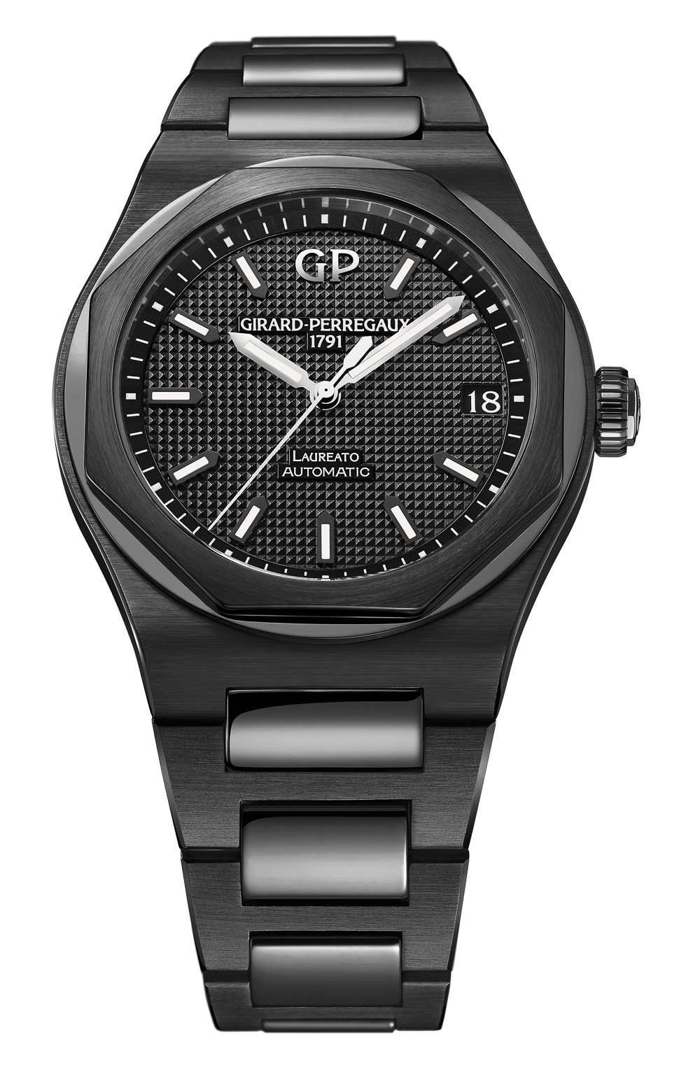 Мужские часы laureato 42 mm ceramic GIRARD-PERREGAUX бесцветного цвета, арт. 81010-32-631-32A | Фото 1 (Материал корпуса: Другое; Механизм: Автомат; Цвет циферблата: Чёрный)