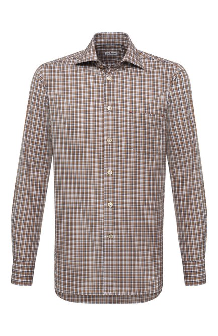 Мужская хлопковая рубашка KITON коричневого цвета по цене 77750 руб., арт. UMCNERH0809070 | Фото 1