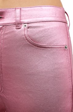 Женские кожаные брюки SAINT LAURENT розового цвета, арт. 619744/YC2XG | Фото 5 (Стили: Гламурный; Длина (брюки, джинсы): Стандартные; Женское Кросс-КТ: Брюки-одежда, Кожаные брюки; Региональные ограничения белый список (Axapta Mercury): RU; Материал сплава: Проставлено; Материал внешний: Натуральная кожа; Драгоценные камни: Проставлено; Силуэт Ж (брюки и джинсы): Узкие; Материал подклада: Хлопок)