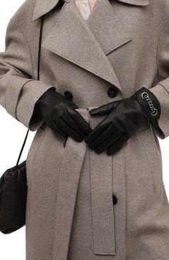 Женские кожаные перчатки SAINT LAURENT черного цвета, арт. 676909/3YI53 | Фото 2 (Материал: Натуральная кожа; Региональные ограничения белый список (Axapta Mercury): RU; Материал сплава: Проставлено; Нос: Не проставлено)