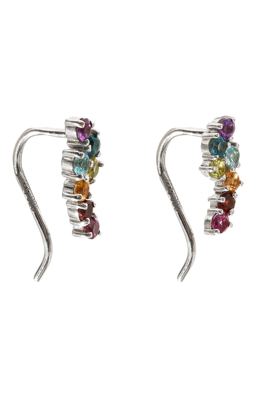 Женские серьги SECRETS JEWELRY разноцветного цвета, арт. СРСС00905 | Фото 3 (Материал: Серебро)