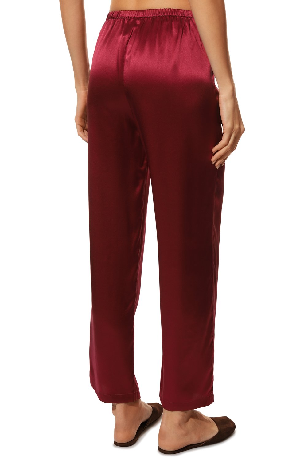 Женская шелковая пижама LUNA DI SETA красного цвета, арт. VLST08007 | Фото 6 (Материал внешний: Шелк)