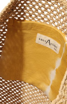 Женская сумка SANS-ARCIDET све тло-бежевого цвета, арт. BEBY BAG LACY-C/L | Фото 5 (Материал сплава: Проставлено; Материал: Растительное волокно; Драгоценные камни: Проставлено; Размер: large)