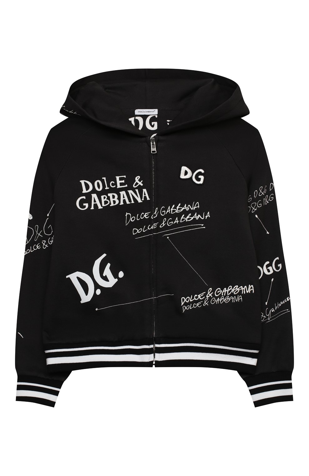 Хлопковая толстовка DOLCE & GABBANA детский черно-белого цвета — купить ...