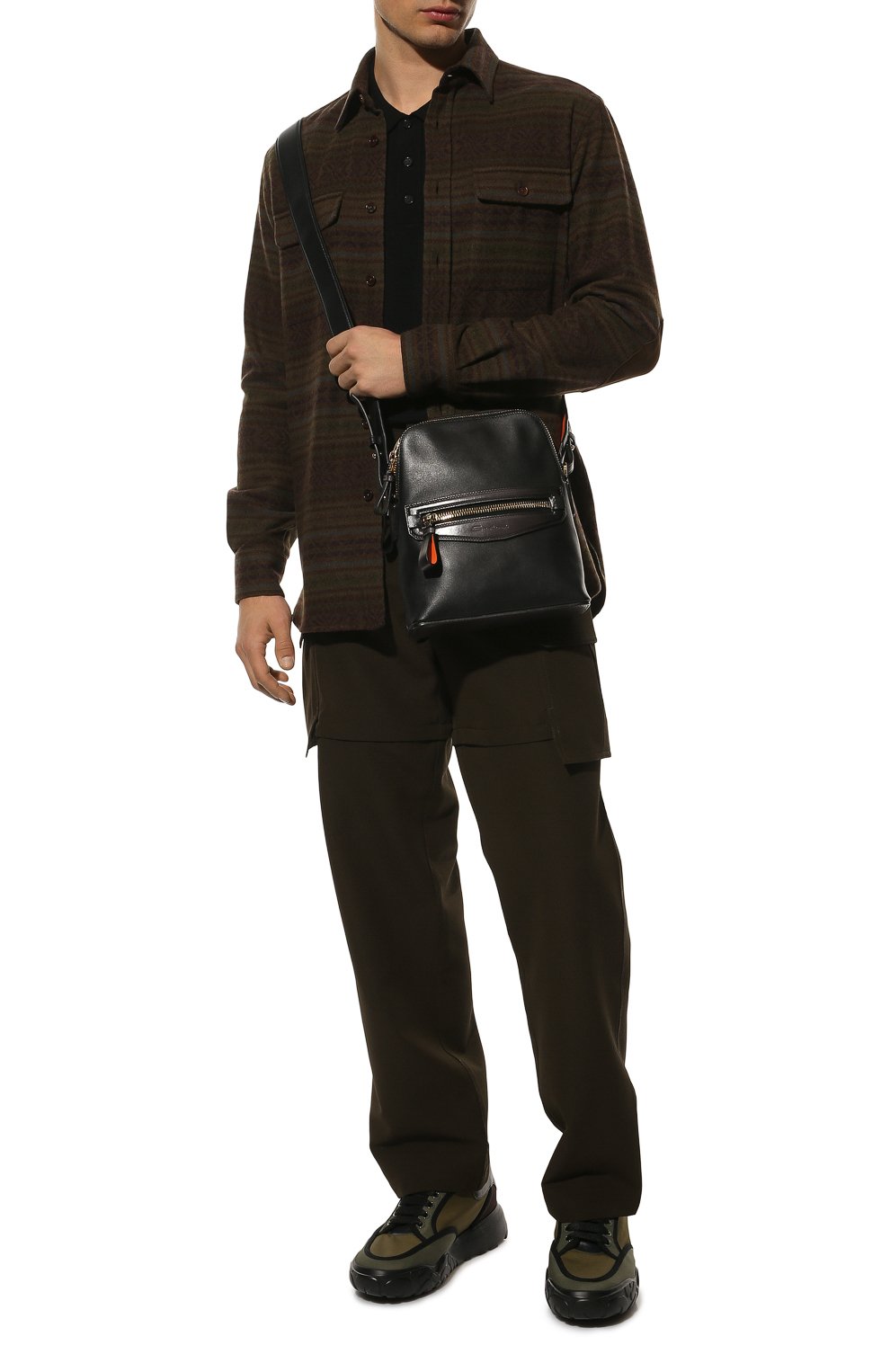 Мужская кожаная сумка SANTONI черного цвета, арт. UIBBA2008LI-HGCVN50 | Фото 3 (Размер: medium; Материал: Натуральная кожа; Ремень/цепочка: На ремеш�ке)