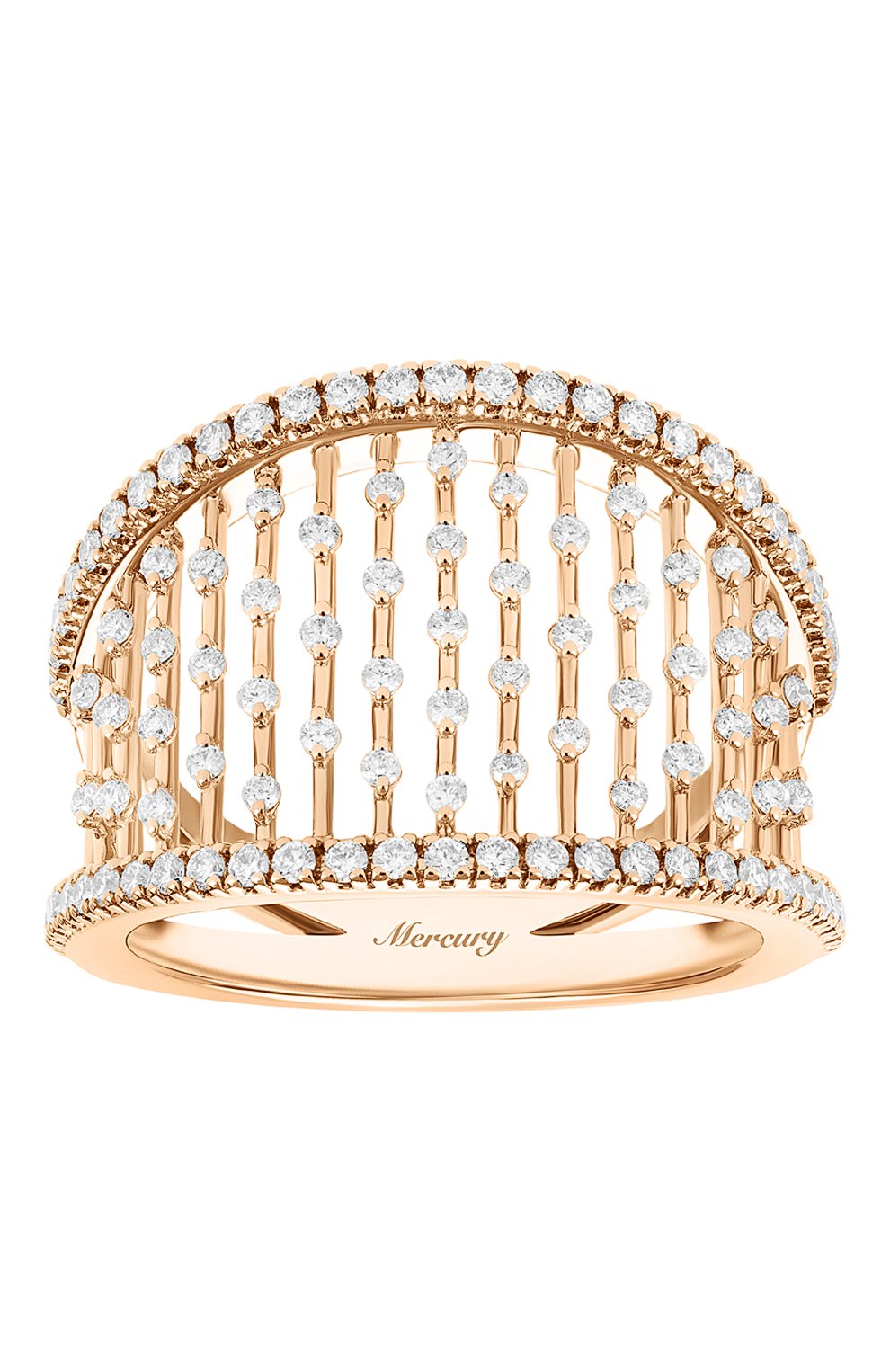 Женские кольцо MERCURY бесцветного цвета, арт. MR25458/RG/LG | Фото 2 (Драгоценные камни: Бриллианты; Материал сплава: Розовое золото)