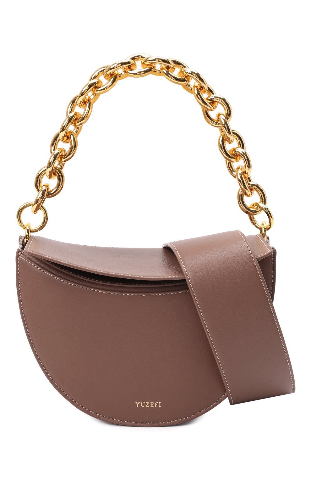 Женская сумка doris YUZEFI коричневого цвета, арт. YUZAW21-HB-D0-14 | Фото 6 (Сумки-технические: Сумки top-handle; Материал: Натуральная кожа; Размер: mini)