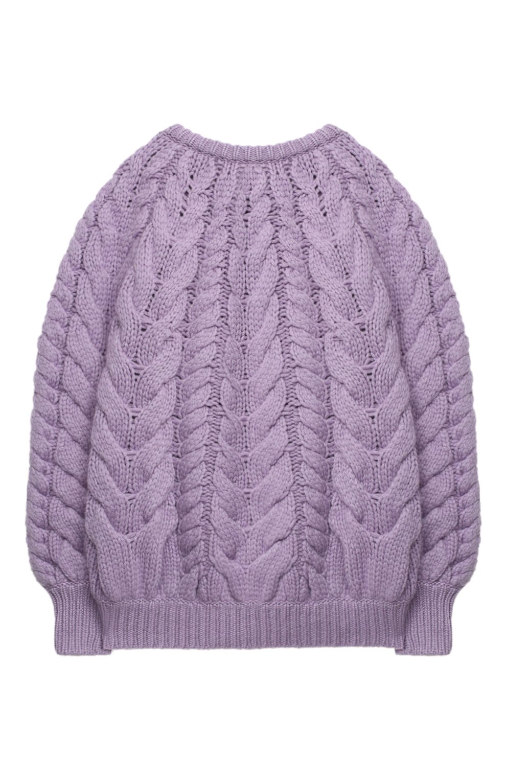 Детский кашемировый пуловер BRUNELLO CUCINELLI фиолетового цвета, арт. B52M31200B | Фото 2 (Девочки Кросс-КТ: Пуловер-одежда; Материал внешний: Шерсть, Кашемир; Рукава: Длинные)