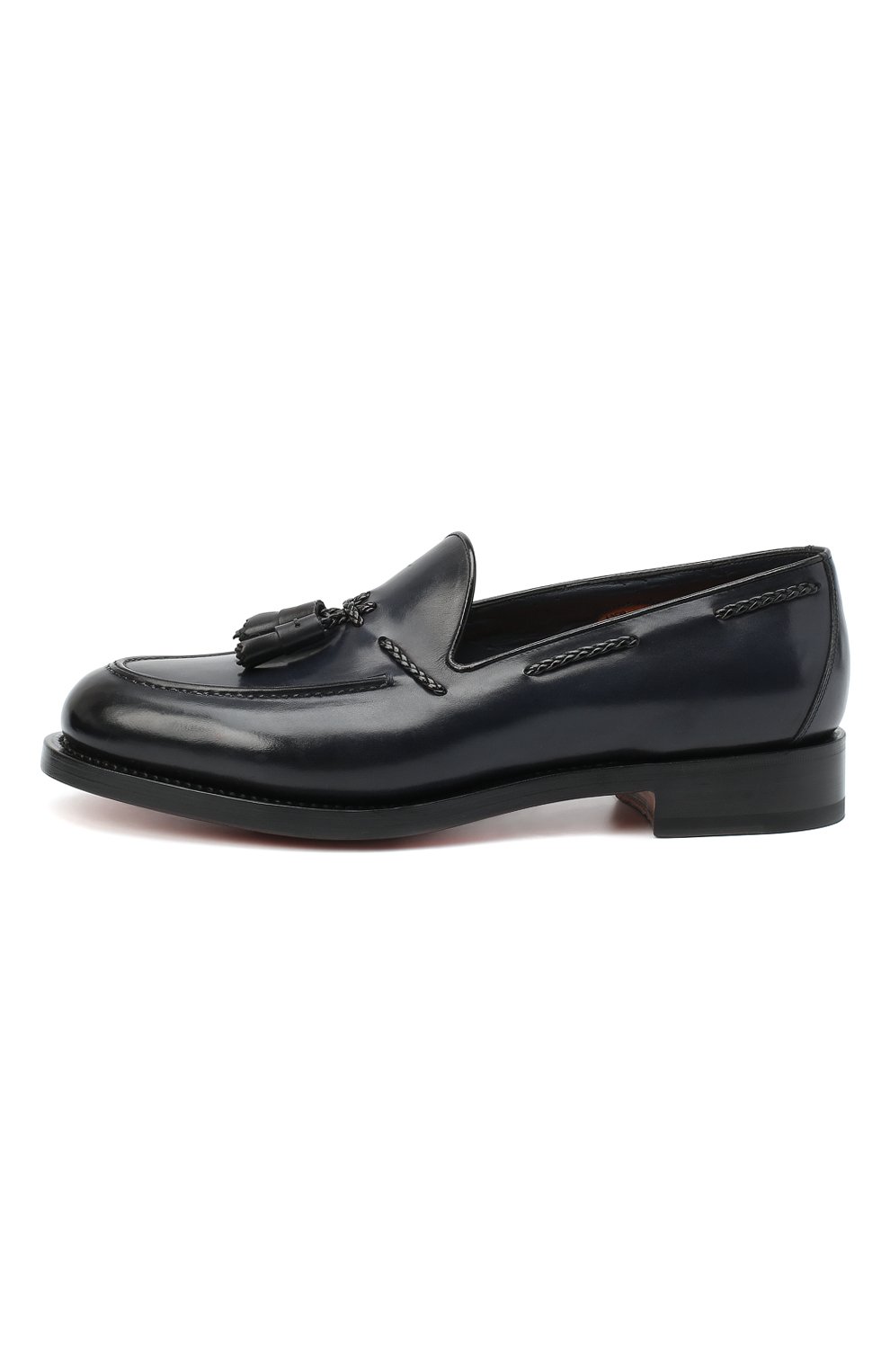 Мужские кожаные лоферы SANTONI темно-синего цвета, арт. MCHI12880MD6HVVDU59 | Фото 3 (Материал внутренний: Натуральная кожа; Региональные ограничения белый список (Axapta Mercury): RU; Стили: Классический; Длина стельки: 27,6, 28, 24,7, 25,1, 25,5, 25,9, 26,4, 26,8, 27,2; ширина носка стельки: 9, 9,5; высота каблука: 3,2)