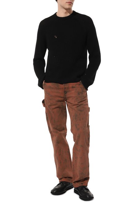 Мужские кожаные топсайдеры DRIES VAN NOTEN черного цвета, арт. MS241/727/112 | Фото 2 (Материал внутренний: Натуральная кожа; Нос: Не проставлено; Материал сплава: Проставлено)