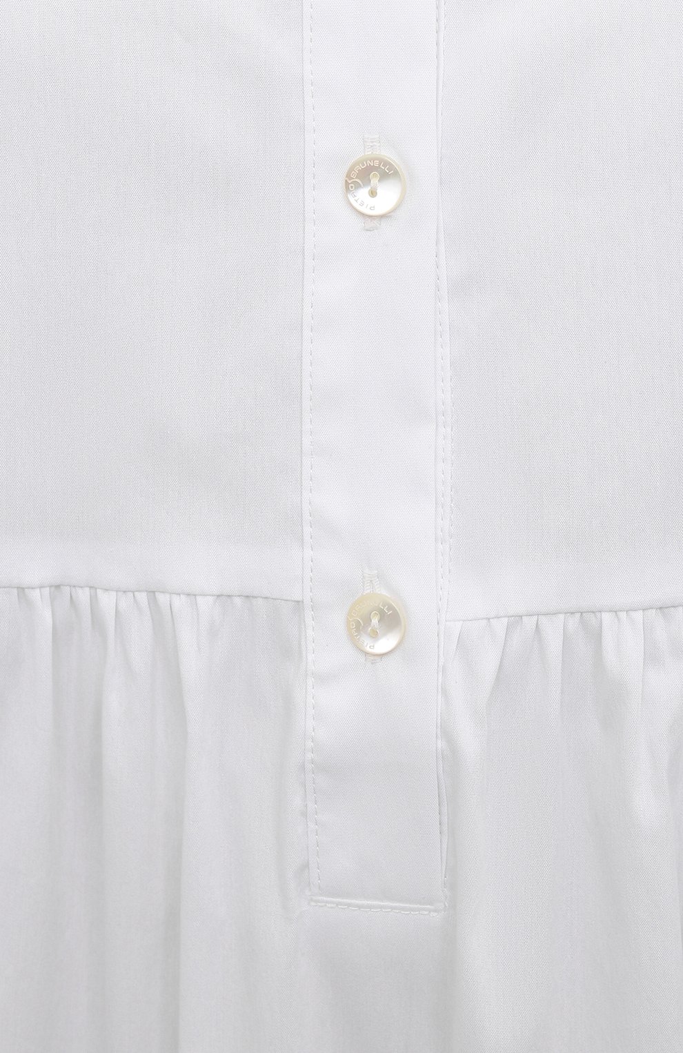 Женское хлопковое платье PIETRO BRUNELLI белого цвета, арт. AG0432/MD/C0P319 | Фото 5 (Женское Кросс-КТ: платье-рубашка, Платье-одежда; Рукава: Короткие; Случай: Повседневный; Региональные ограничения белый список (Axapta Mercury): RU; Материал внешний: Хлопок; Длина Ж (юбки, платья, шорты): До колена; Стили: Кэжуэл)