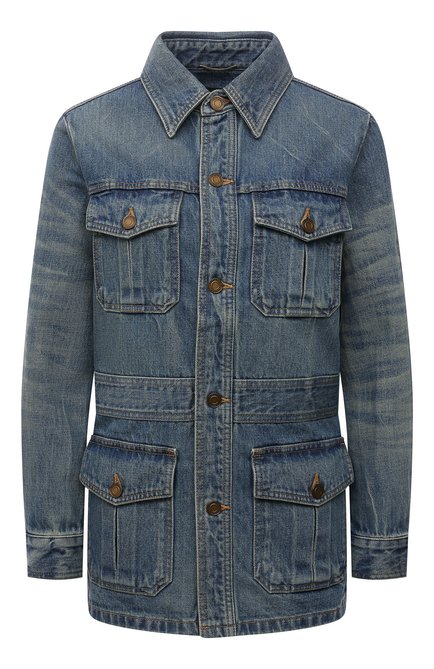 Женская джинсовая куртка SAINT LAURENT тёмно-голубого цвета по цене 120500 руб., арт. 659616/Y863C | Фото 1