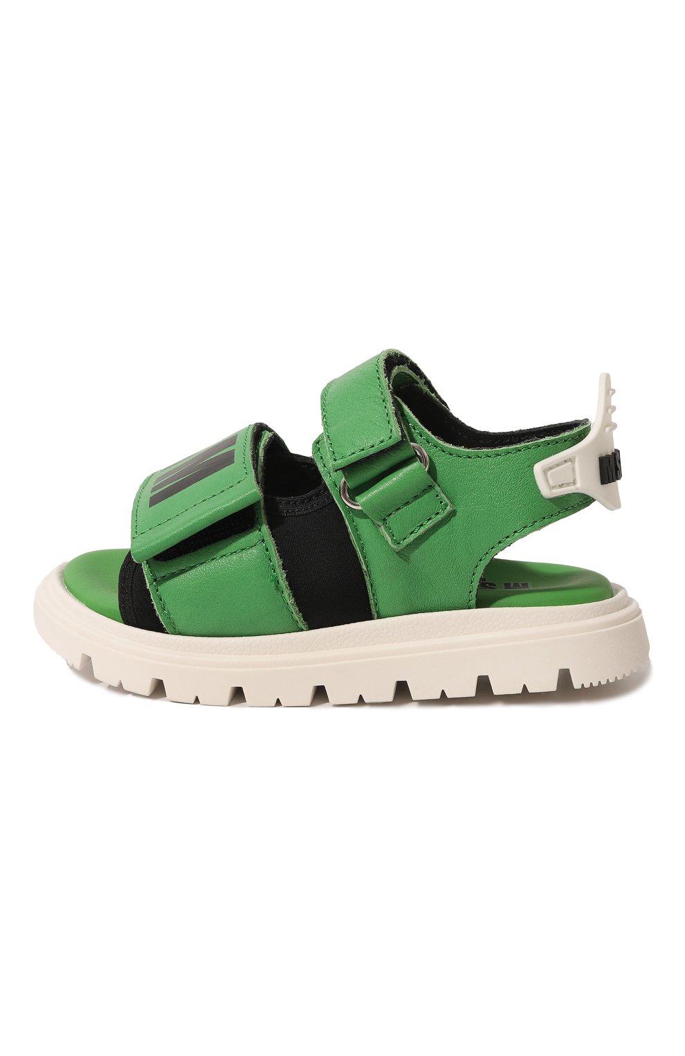 Детские кожаные сандалии MSGM KIDS зеленого цвета, арт. 73998/20-27 | Фото 2 (Материал внутренний: Натуральная кожа)