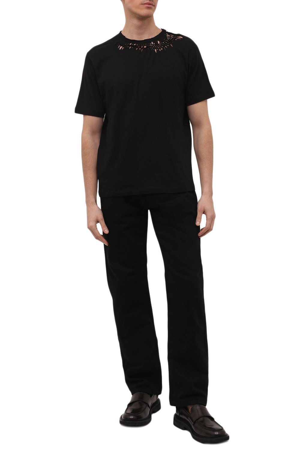 Хлопковая футболка Saint Laurent  683816/Y2ZJ2 Фото 2