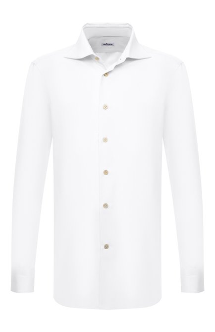 Мужская хлопковая сорочка KITON белого цвета по цене 77400 руб., арт. UCCH0701301 | Фото 1