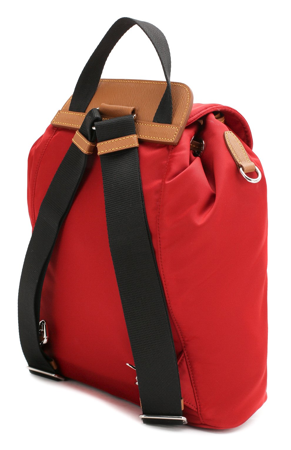 Женский рюкзак PRADA красного цвета, арт. IBZ064-V44-F0LLS-OOO | Фото 2 (Региональные ограничения белый список (Axapta Mercury): RU; Материал: Текстиль; Размер: large)