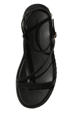 Женские кожаные сандалии pine JIMMY CHOO черного цвета, арт. PINE FLAT ZXA | Фото 6 (Подошва: Платформа; Материал внутренний: Натуральная кожа)