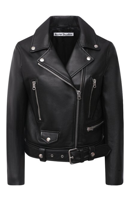 Женская кожаная куртка ACNE STUDIOS черного цвета по цене 147500 руб., арт. A70065 | Фото 1
