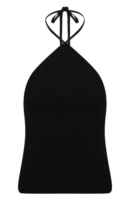 Женский топ из вискозы VALENTINO черного цвета по цене 95700 руб., арт. XB0KM03B78P | Фото 1