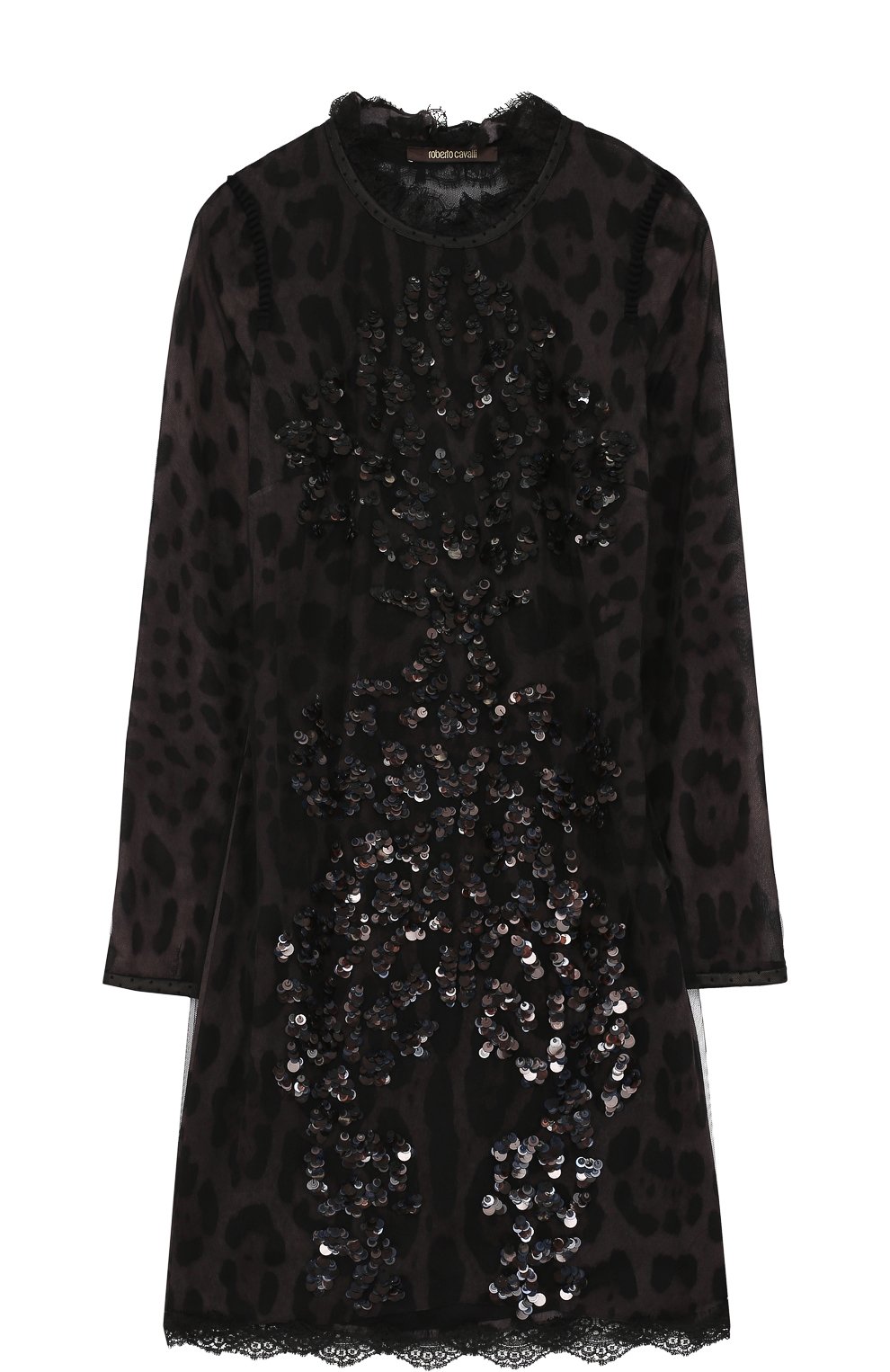 Приталенное мини-платье с открытой спиной Roberto Cavalli Чёрный FWR165/RT020 5206731
