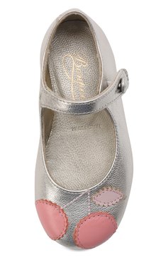 Детские кожаные туфли BONPOINT серебряного цвета, арт. E19EFELSA(989)_495732 | Фото 4