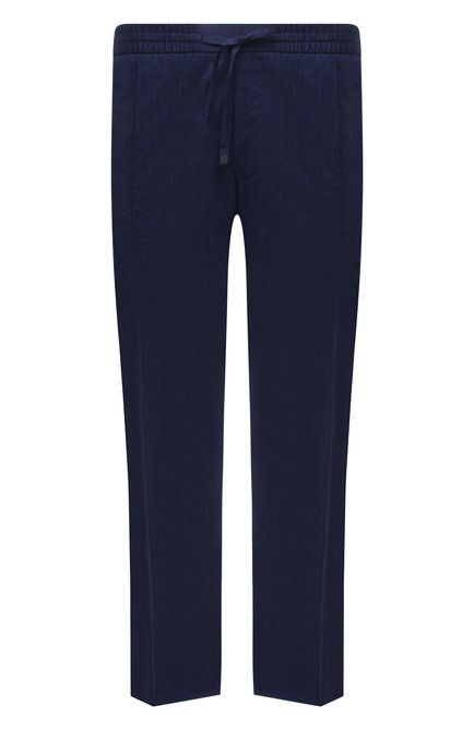 Мужские брюки из шерсти и льна BRIONI темно-синего цвета по цене 78300 руб., арт. RPM20L/P9AB9/NEW SIDNEY | Фото 1
