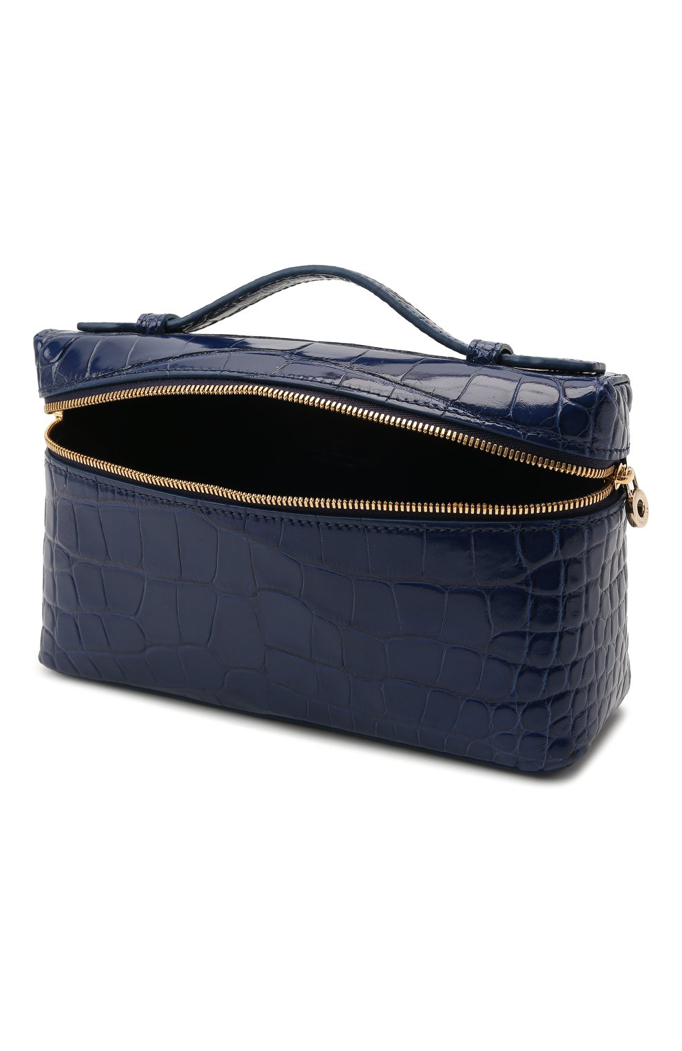 Loro Piana Alligator Extra Pocket L14 Pouch Bag in Blue