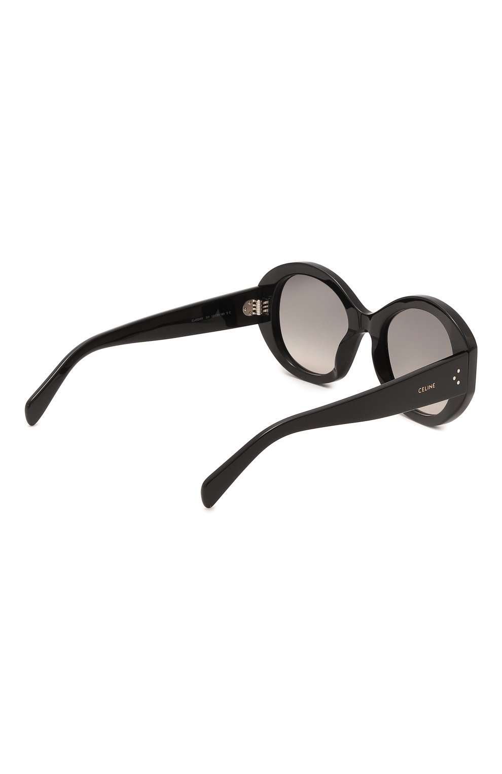 Женские солнцезащитные очки CELINE EYEWEAR черного цвета, арт. CL40240I 01F | Фото 4 (Региональные ограничения белый список (Axapta Mercury): Не проставлено; Нос: Не проставлено; Материал: Пластик; Тип очков: С/з; Оптика Гендер: оптика-женское; Очки форма: Круглые)