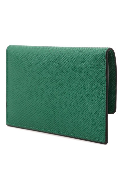 Мужской кожаный футляр  для кредитных карт PRADA зеленого цвета, арт. 2MF028-QHH-F0458 | Фото 2 (Материал: Натуральная кожа)