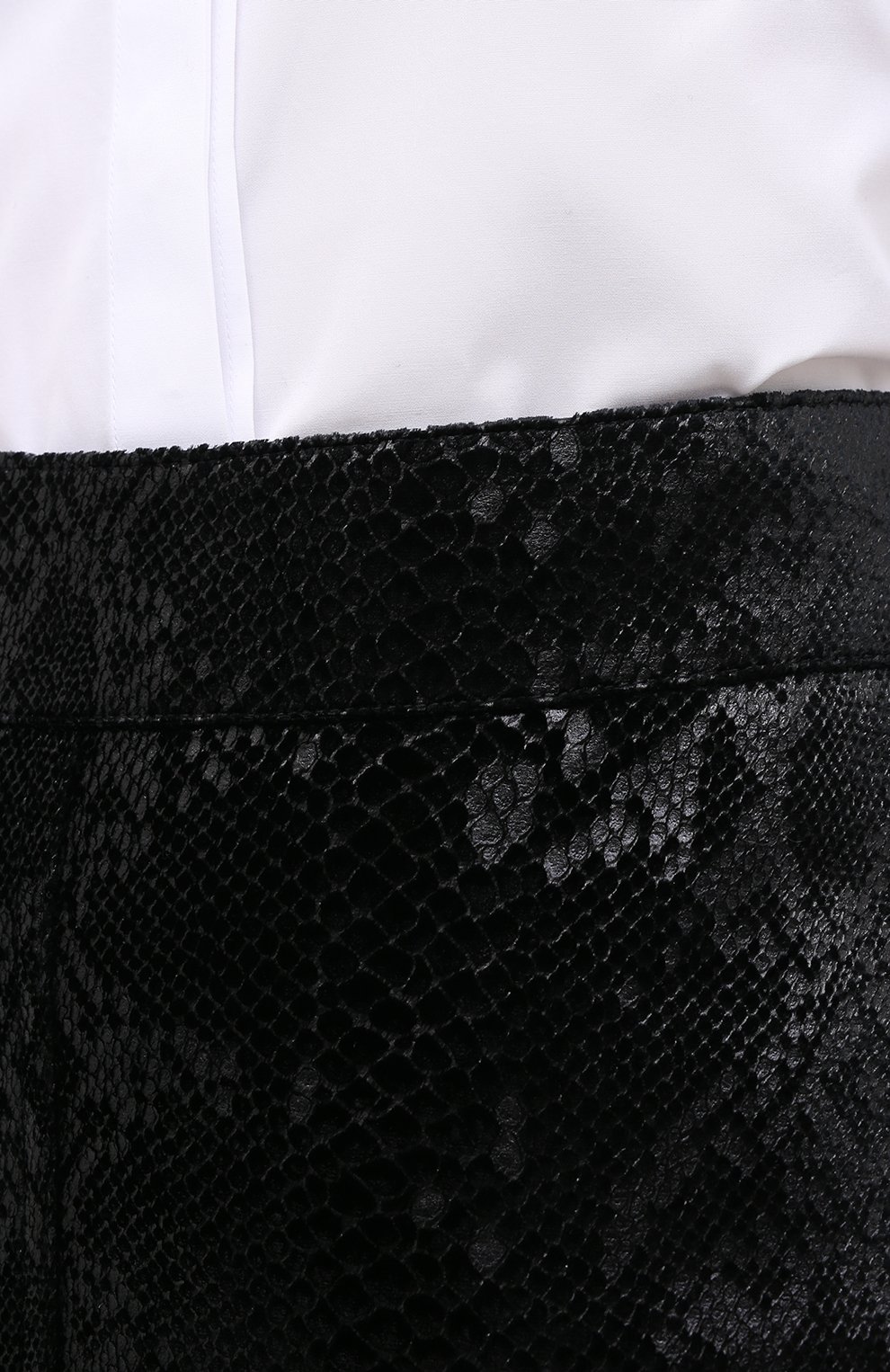 Женская юбка из вискозы и шелка SAINT LAURENT черного цвета, арт. 630863/Y744N | Фото 6 (Женское Кросс-КТ: Юбка-одежда; Длина Ж (юбки, платья, шорты): Миди; Материал внешний: Вискоза; Материал подклада: Шелк)