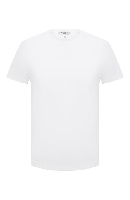 Мужская хлопковая футболка VALENTINO белого цвета по цене 29950 руб., арт. VV0MG09T7DN | Фото 1