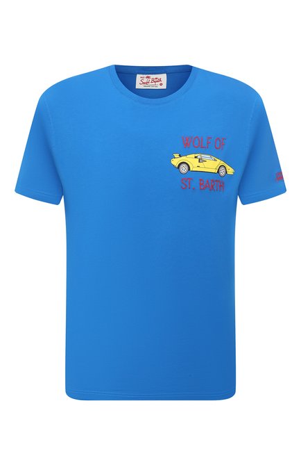 Мужская хлопковая футболка MC2 SAINT BARTH синего цвета, арт. STBM/TSHIRT MAN/05832D | Фото 1 (Материал сплава: Проставлено; Длина (для топов): Стандартные; Рукава: Короткие; Драгоценные камни: Проставлено; Материал внешний: Хлопок)