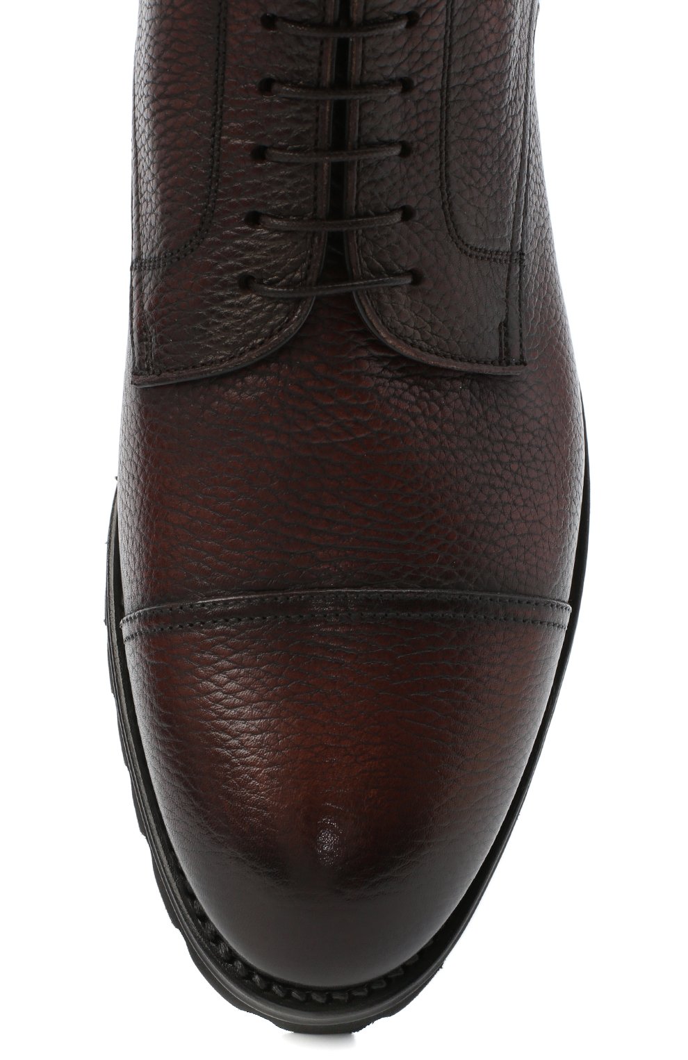 Мужские кожаные ботинки W.GIBBS темно-коричневого цвета, арт. 6217008/1921 | Фото 5 (Мужское Кросс-КТ: Ботинки-обувь; Материал внутренний: Натуральная кожа; Региональные ограничения белый список (Axapta Mercury): RU; Материал утеплителя: Без утеплителя; Подошва: Плоская; ширина носка стельки: 9, 9,2; толщина подошвы: 2,2; высота каблука: 3,5)
