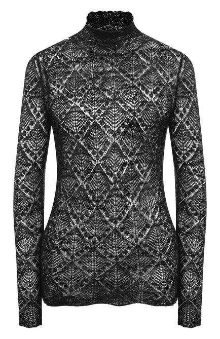 Женский пуловер CO черного цвета, арт. 7734MLY | Фото 1 (Рукава: Длинные; Материал сплава: Проставлено; Драгоценные камни: Проставлено; Длина (для топов): Стандартные; Материал внешний: Синтетический материал, Шерсть)