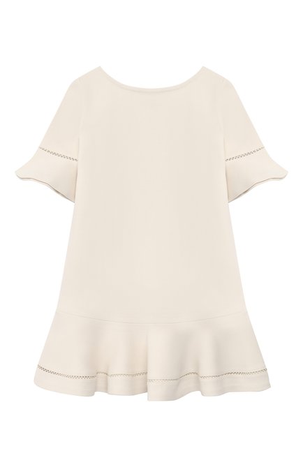 Детское хлопковое мини-платье POLO RALPH LAUREN бежевого цвета, арт. 311720098 | Фото 2 (Рукава: Короткие; Материал внешний: Хлопок; Статус проверки: Проверена категория; Девочки Кросс-КТ: Платье-одежда; Случай: Повседневный; Ростовка одежда: 4 года | 104 см)
