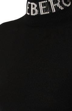 Женское шерстяное платье ICEBERG черного цвета, арт. AH04/9000 | Фото 5 (Материал внешний: Шерсть; Рукава: Длинные; Случай: Повседневный; Материал сплава: Проставлено; Длина Ж (юбки, платья, шорты): До колена; Драгоценные камни: Проставлено; Женское Кросс-КТ: Платье-одежда; Стили: Кэжуэл)