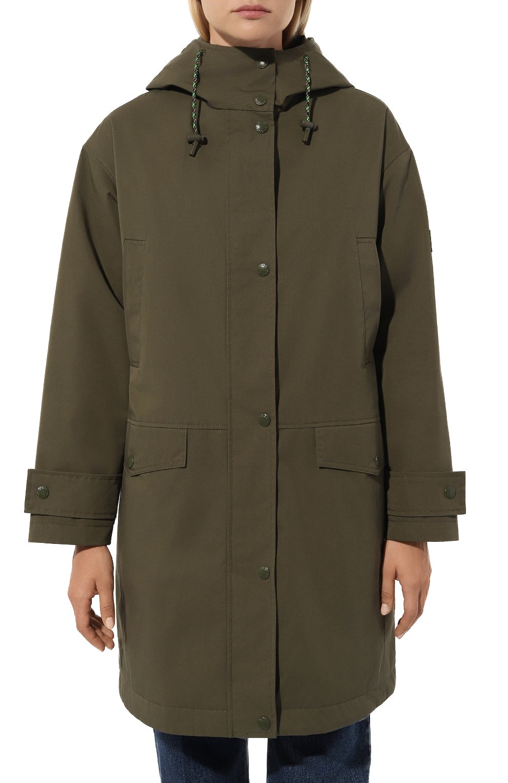 Женская хлопковая куртка YS ARMY PARIS хаки цвета, арт. 23EFM01091S05W | Фото 3 (Кросс-КТ: Куртка; Рукава: Длинные; Длина (верхняя одежда): До середины бедра; Материал сплава: Проставлено; Материал внешний: Хлопок; Стили: Спорт-шик; Материал подклада: Синтетический материал; Драгоценные камни: Проставлено)