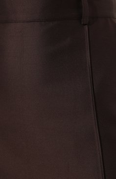 Женская юбка из хлопка и шелка KITON темно-коричневого цвета, арт. D55206K09R19 | Фото 5 (Материал внешний: Шелк, Хлопок; Женское Кросс-КТ: Юбка-одежда; Материал сплава: Проставлено; Длина Ж (юбки, платья, шорты): Миди; Драгоценные камни: Проставлено; Стили: Кэжуэл)