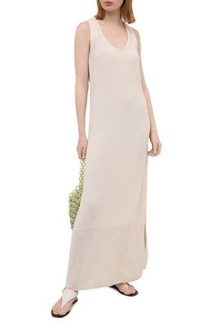Женские кожаные сандалии RALPH LAUREN молочного цвета, арт. 800844075 | Фото 2 (Каблук высота: Низкий; Подошва: Плоская)