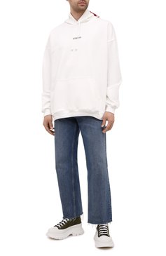 Мужские текстильные ботинки tread slick ALEXANDER MCQUEEN хаки цвета, арт. 662678/W4QQ1 | Фото 2 (Материал внешний: Текстиль; Каблук высота: Высокий; Мужское Кросс-КТ: Ботинки-обувь; Материал внутренний: Натуральная кожа; Материал утеплителя: Без утеплителя; Подошва: Массивная; Длина стельки: 27,3, 28,7, 29,3, 26,0, 26,6, 28,0, 28,3, 29,0, 30,0)