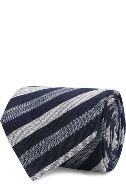 Мужской галстук из смеси льна и шелка BRIONI темно-синего цвета по цене 24450 руб., арт. 063I00/P7461 | Фото 1