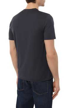Мужская хлопковая футболка VAN LAACK темно-синего цвета, арт. PA0L0/Z20044 | Фото 4 (Принт: Без принта; Рукава: Короткие; Длина (для топов): Стандартные; Материал внешний: Хлопок; Стили: Кэжуэл)
