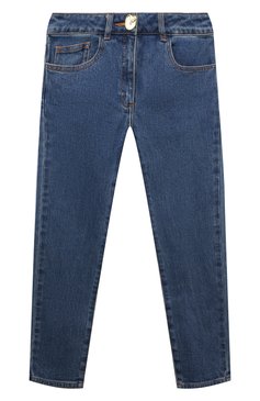 Детские джинсы MOSCHINO синего цвета, арт. HDP05I/N0Z83/10A-14A | Фото 1 (Детали: Однотонный; Материал сплава: Проставлено; Нос: Не проставлено; Материал внешний: Хлопок)