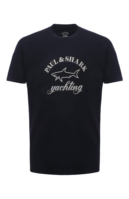 Мужская хлопковая футболка PAUL&SHARK темно-синего цвета по цене 26800 руб., арт. 11311628 | Фото 1