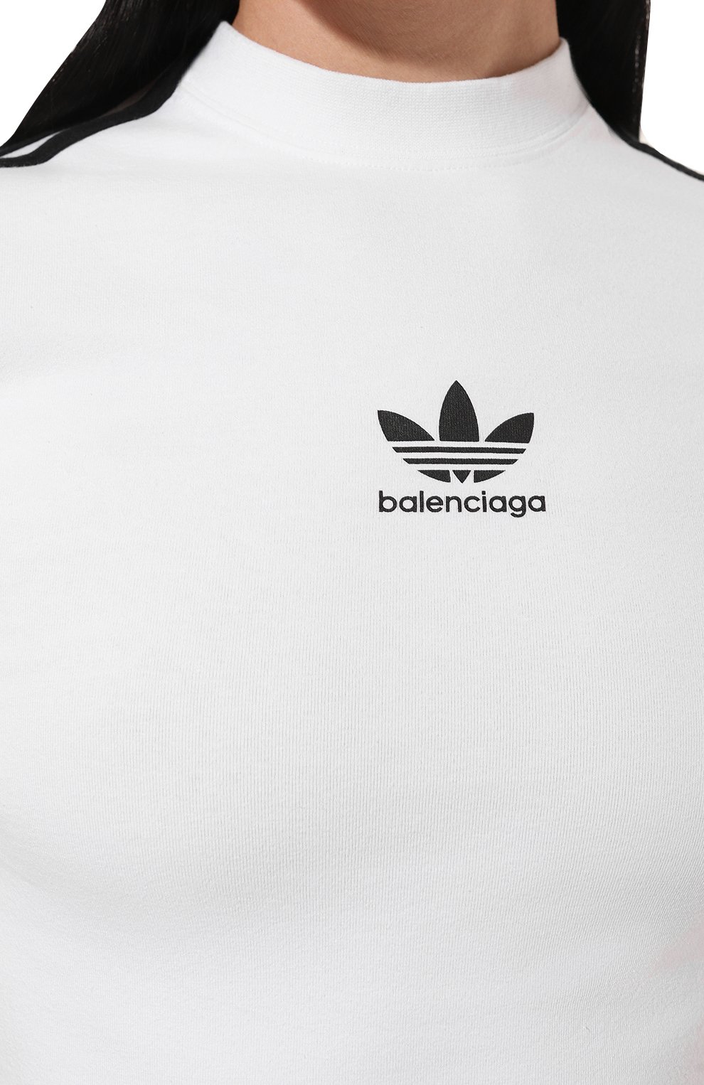 Женская белая хлопковая футболка balenciaga x adidas BALENCIAGA купить в интернет-магазине ЦУМ, арт. 723782 TNVP2