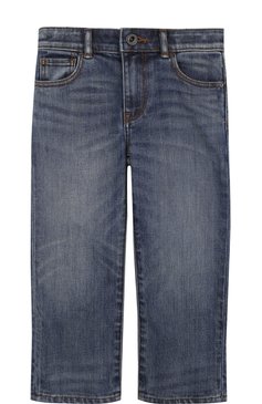 Детские джинсы с декоративными потертостями BURBERRY синего цвета, арт. 4063496 | Фото 1 (Материал внешний: Хлопок; Статус проверки: Проверено, Проверена категория; Детали: Потертости)