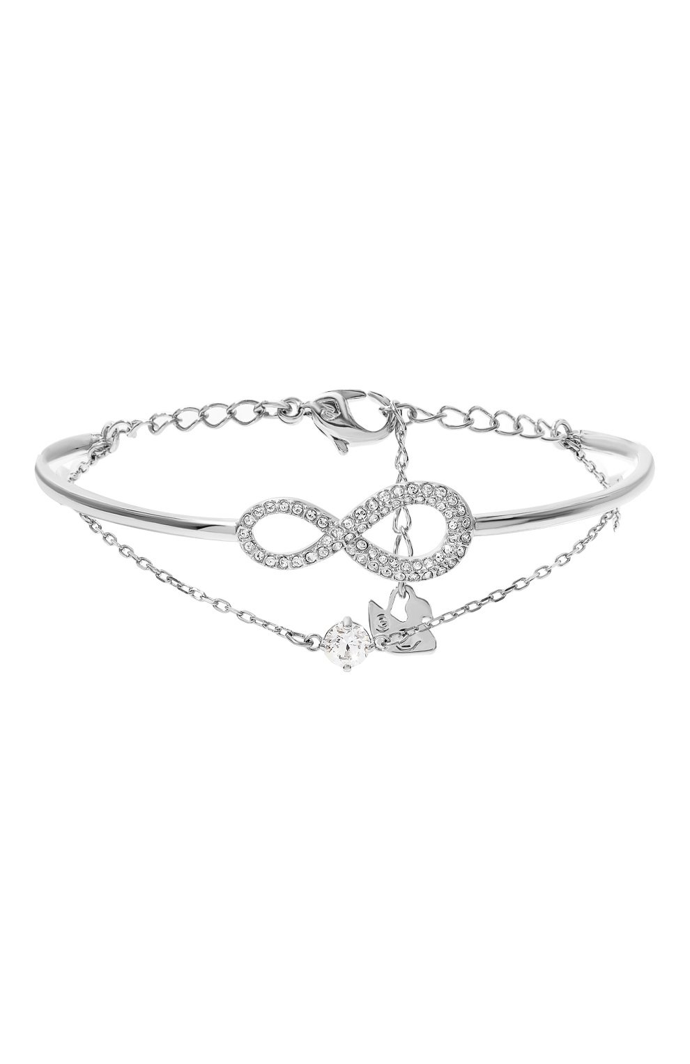 Женский браслет infinity SWAROVSKI серебряного цвета, арт. 5520584 | Фото 1 (Региональные ограничения белый список (Axapta Mercury): Не проставлено; Нос: Не проставлено; Материал: Металл)