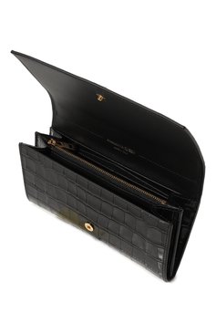 Женские кожаный кошелек ALEXANDER MCQUEEN черного цвета, арт. 632034/1JM0G | Фото 3 (Материал: Натуральная кожа; Материал сплава: Проставлено; Нос: Не проставлено)