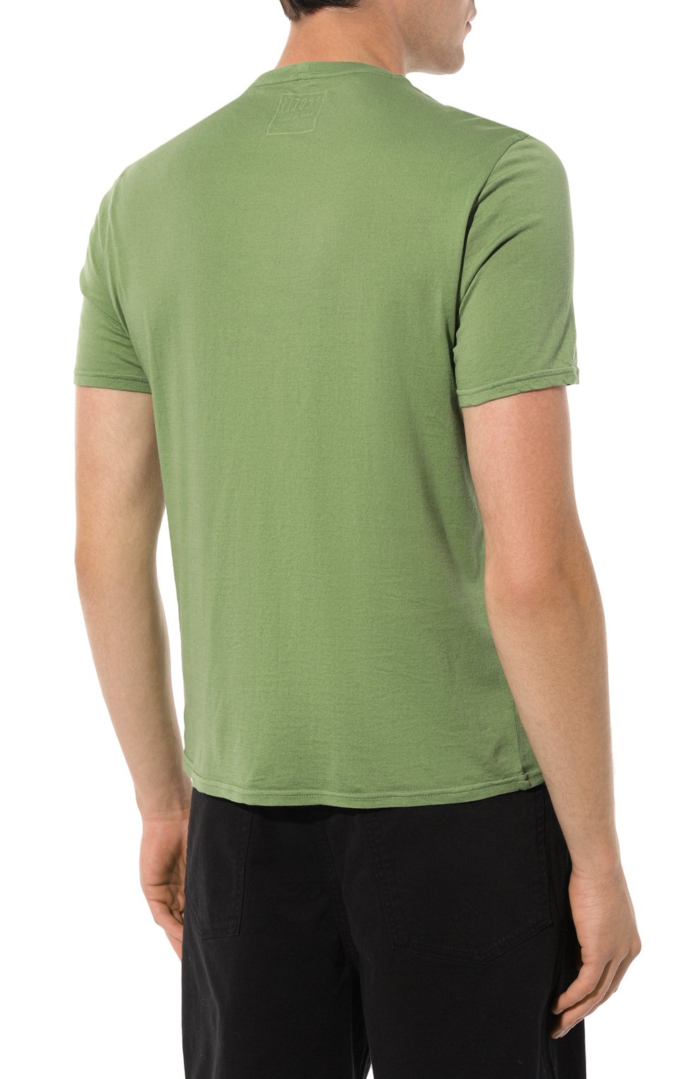 Мужская хлопковая футболка FEDELI зеленого цвета, арт. 6UID0113 | Фото 4 (Принт: Без принта; Рукава: Короткие; Длина (для топов): Стандартные; Материал сплава: Проставлено; Материал внешний: Хлопок; Драгоценные камни: Проставлено; Стили: Кэжуэл)